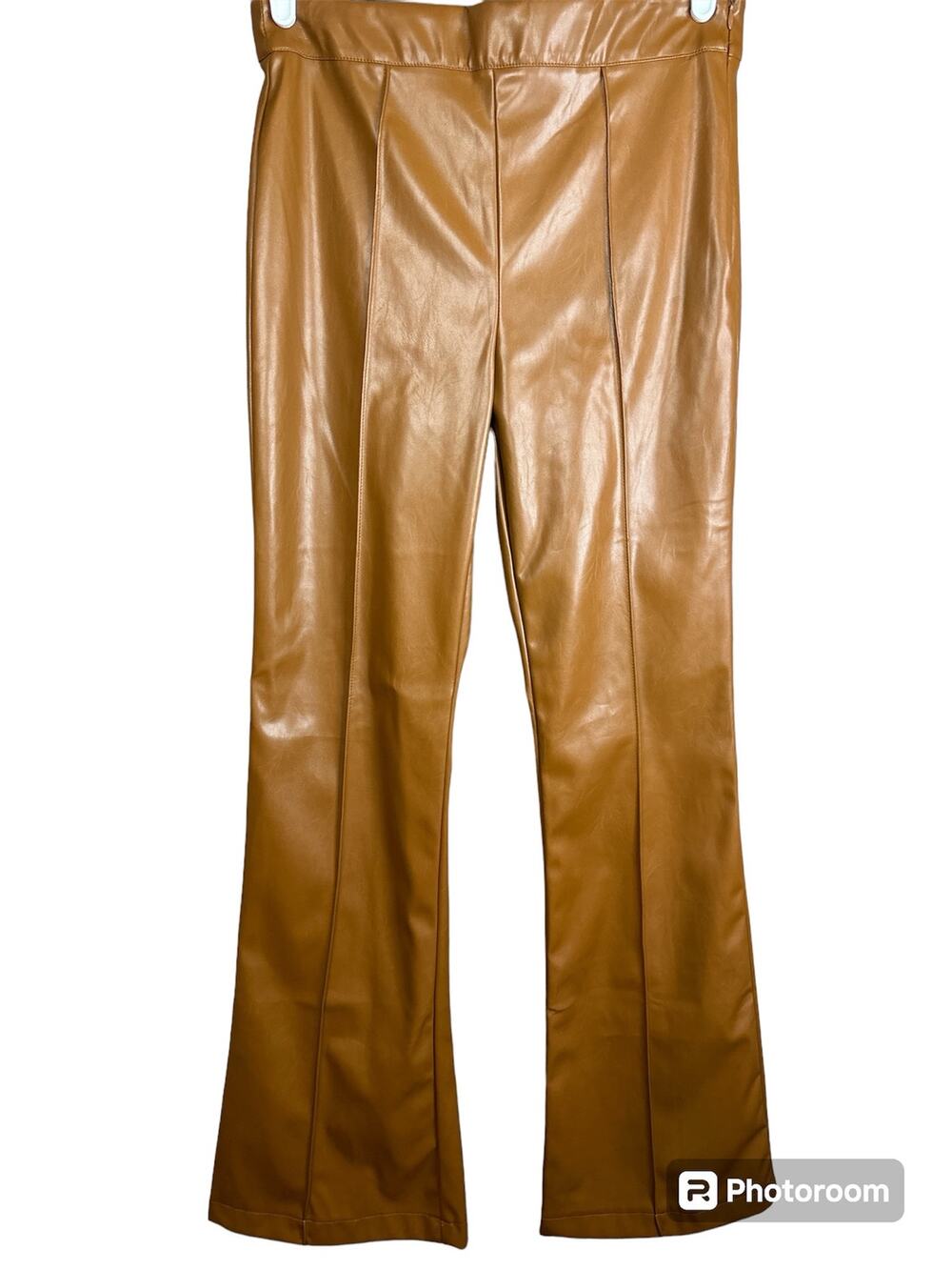 NWT Princess Polly Brown Vegan Leather ‘Braden’ Flare Bootcut Pants Size 8